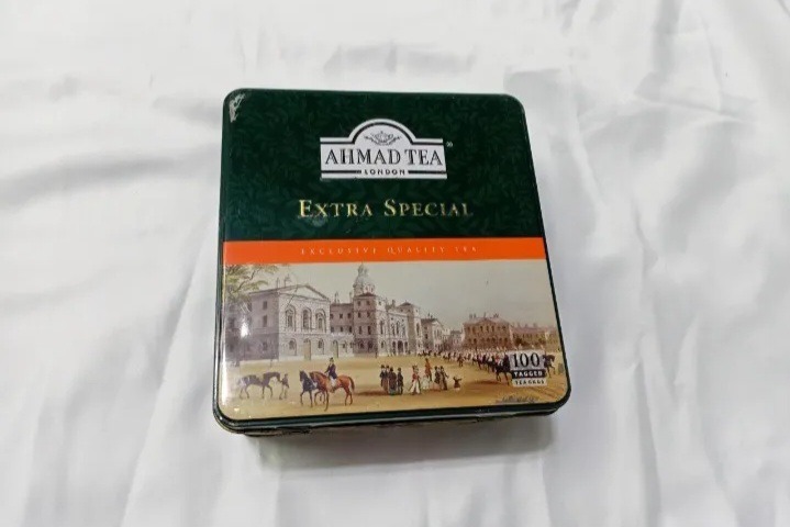 قوطی خالی جعبه فلزی چای احمد