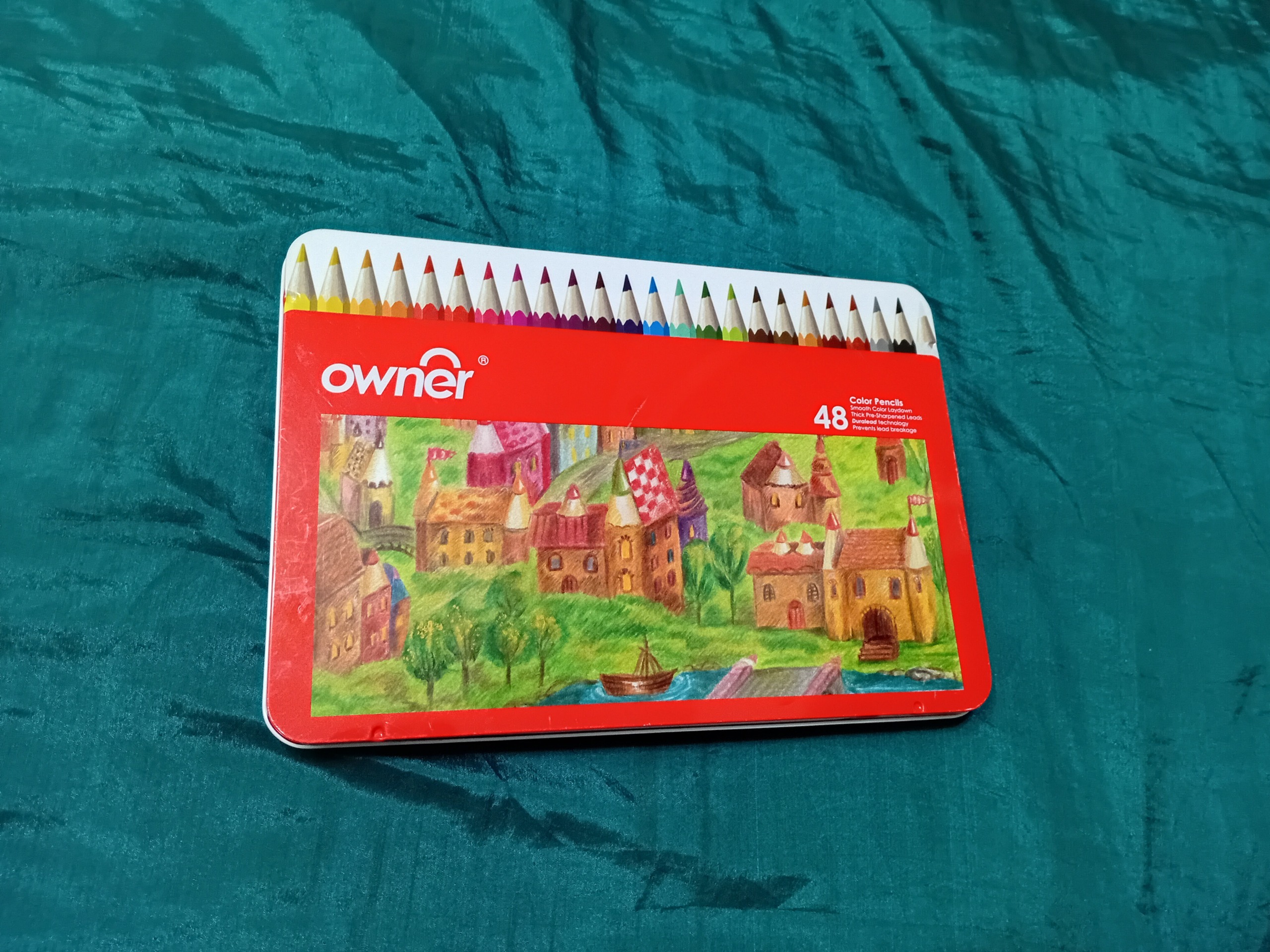 جعبه قوطی خالی فلزی مداد رنگی 48 تایی