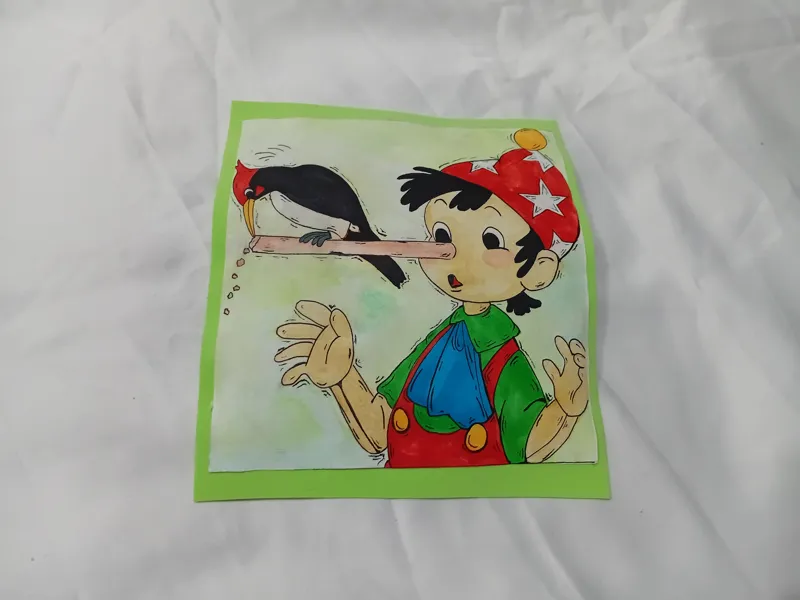 نقاشی کار دست کلکسیونی زیبا شخصیت پینوکیو