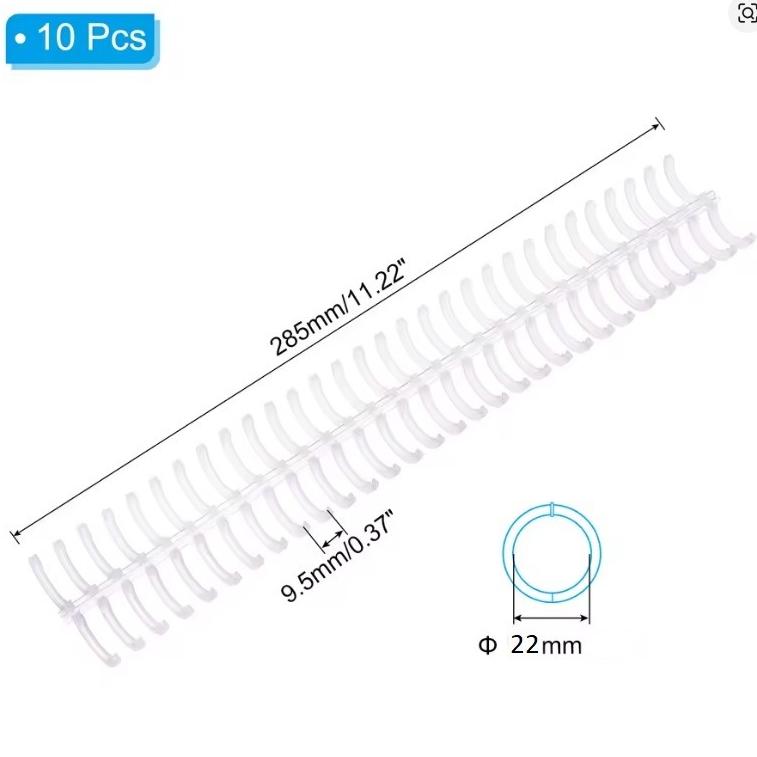 فنر کلاسوری پلاستیکی 22mm (بسته 10 تایی) شفاف