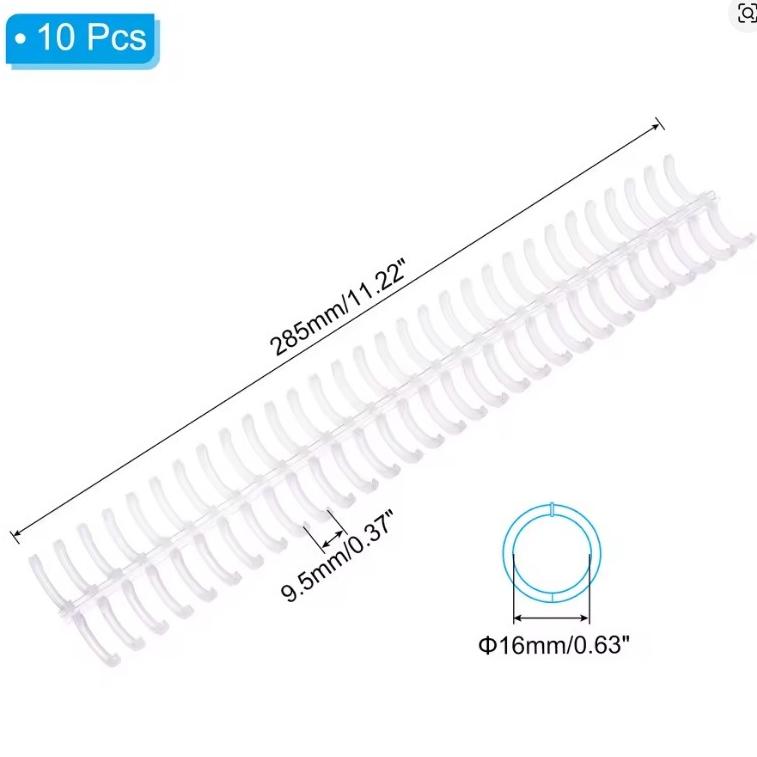 فنر کلاسوری پلاستیکی 16mm (بسته 10 تایی) شفاف