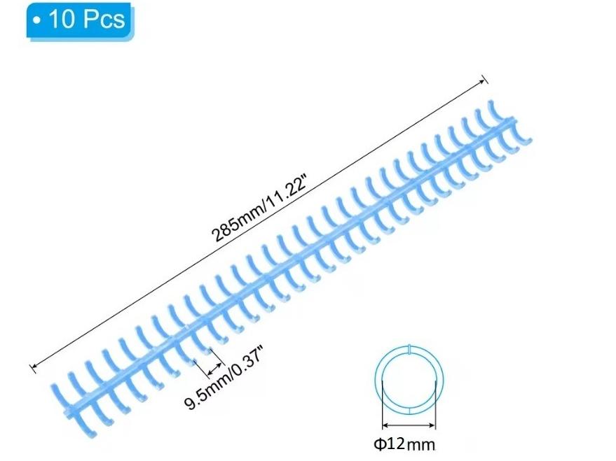 فنر کلاسوری پلاستیکی 12mm (بسته 10 تایی)