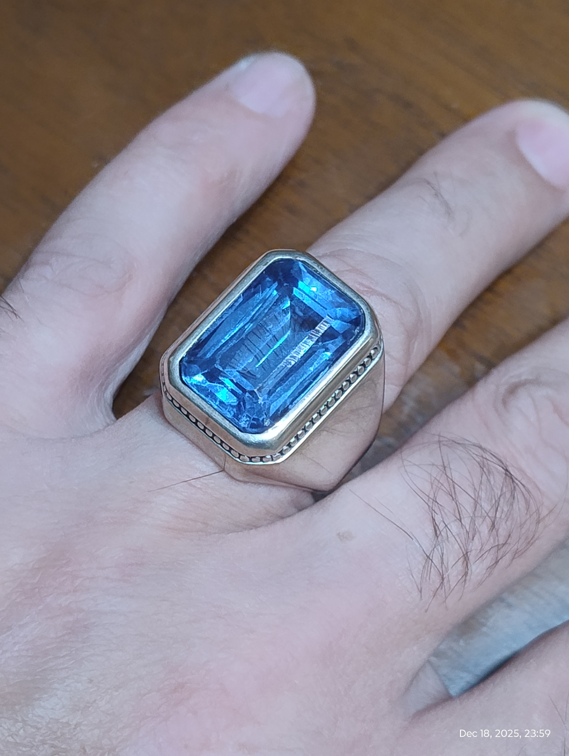 انگشترمجلسی سفارشی توپاز بلو لندن سری قدیم