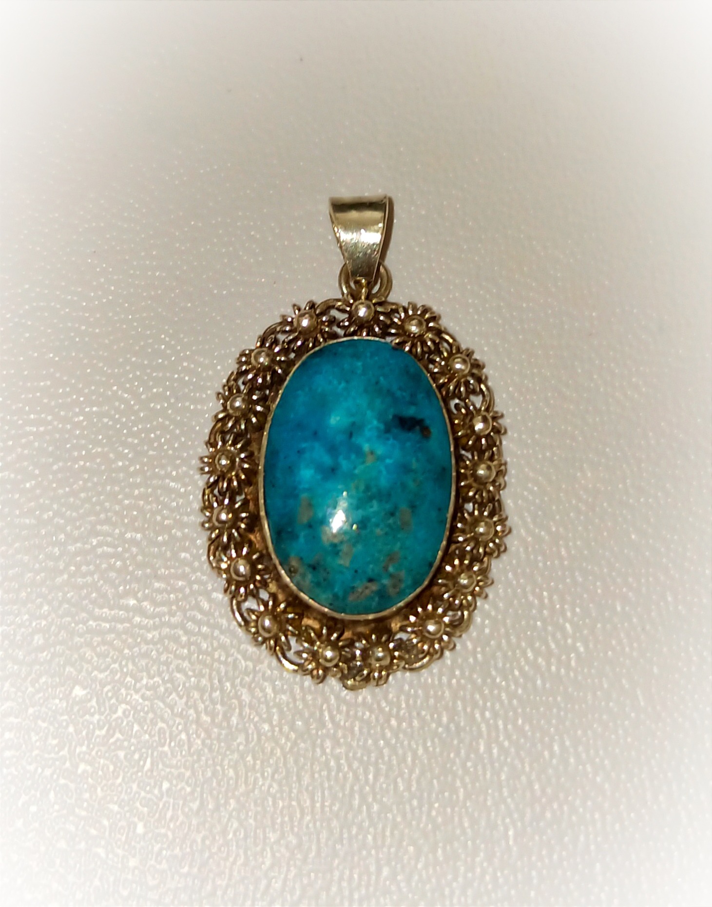 گردنی فیروزه نقره عیار بالای 925 دستساز ملیه کاری