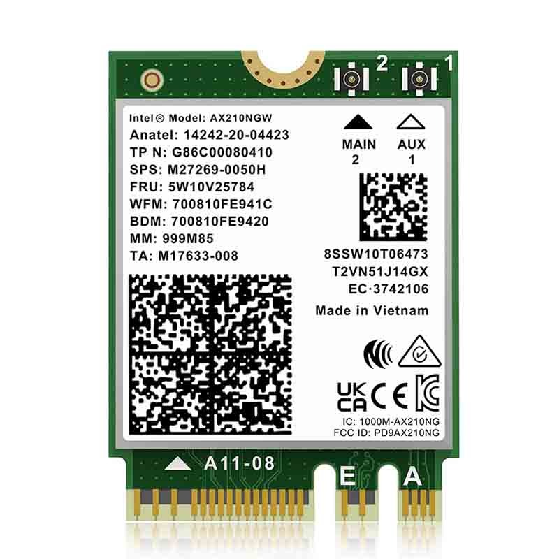 کارت شبکه بیسیم برند GigaPlus AX210 PCIe