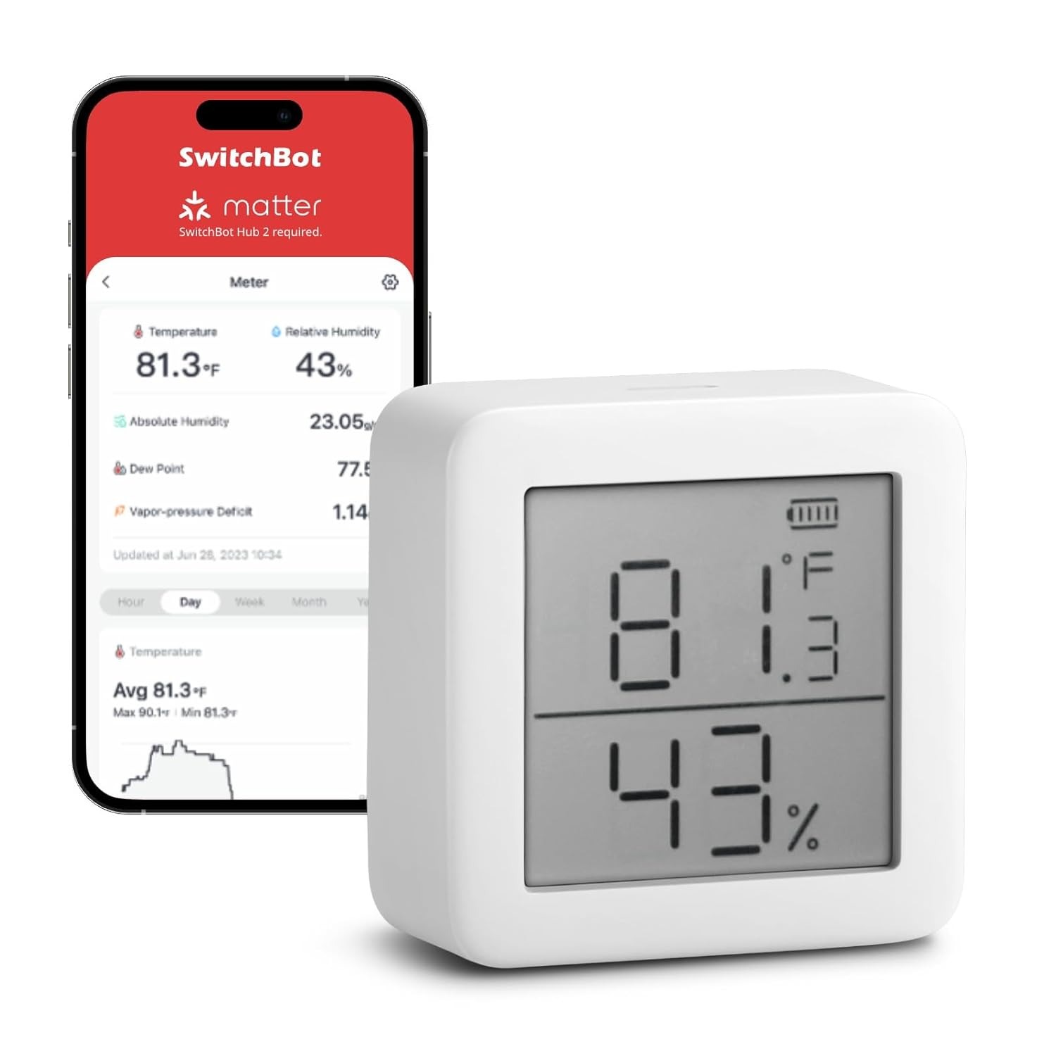 دماسنج و رطوبت سنج اتاقی SwitchBot مدل meter th s1
