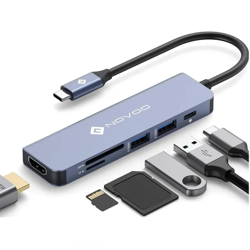  هاب 6 پورت USB-C نوو مدل R6 PD