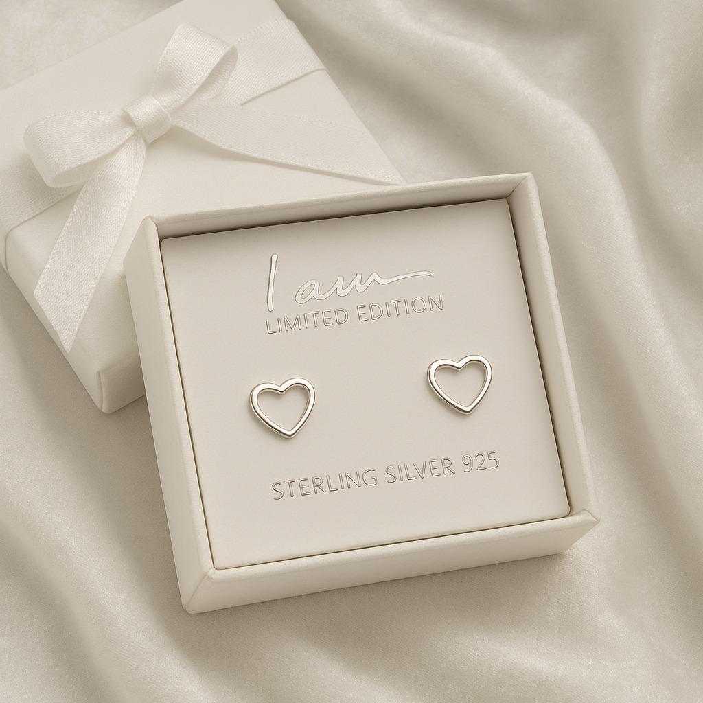 گوشواره قلب نقره 925