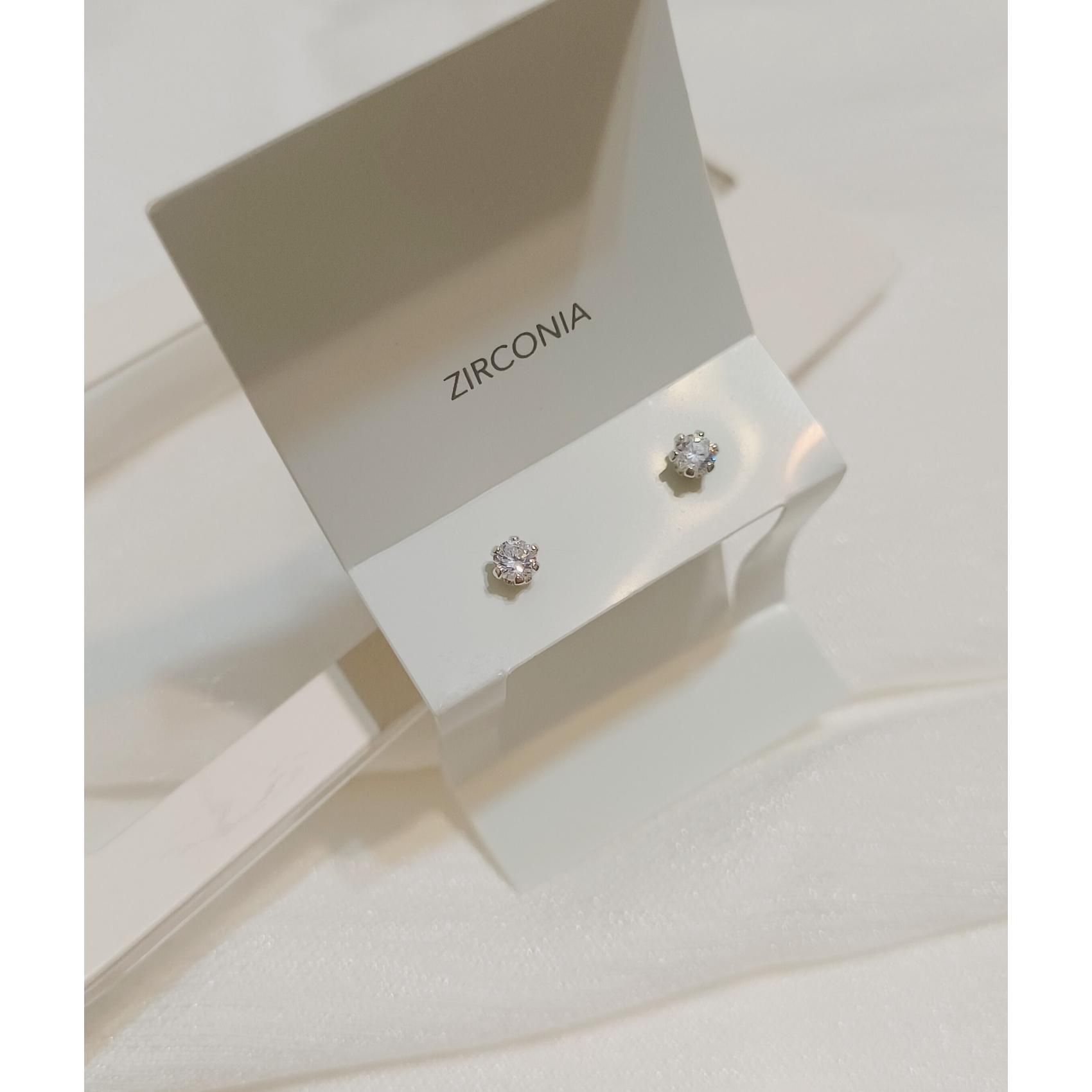 گوشواره تک نگین zirconia نقره 925