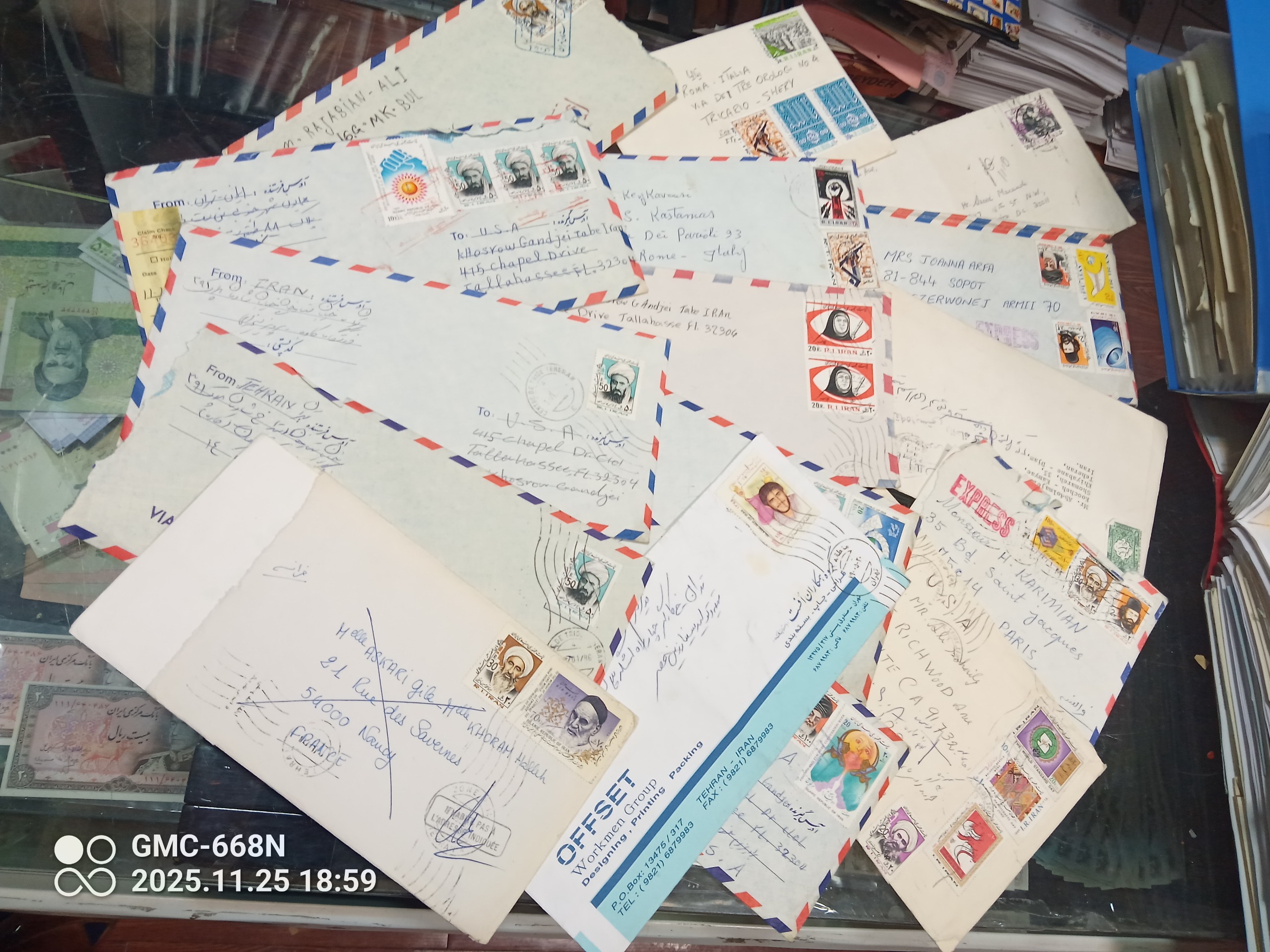 کدیک60پاکت نامه ارسال به انگلیس امریکاتمبردار