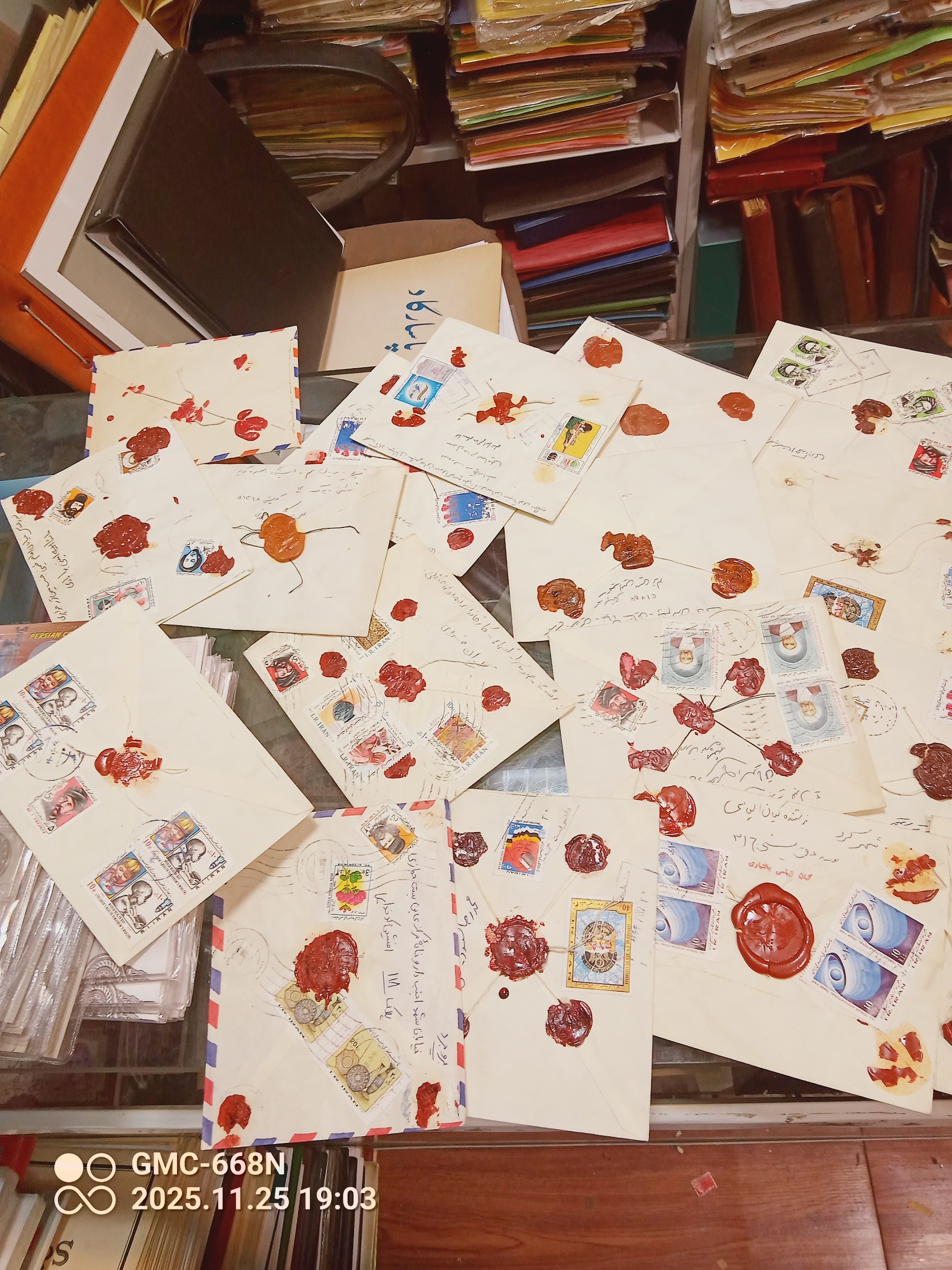 کد دو 25پاکت مهروموم دارقدیمی تمبردار