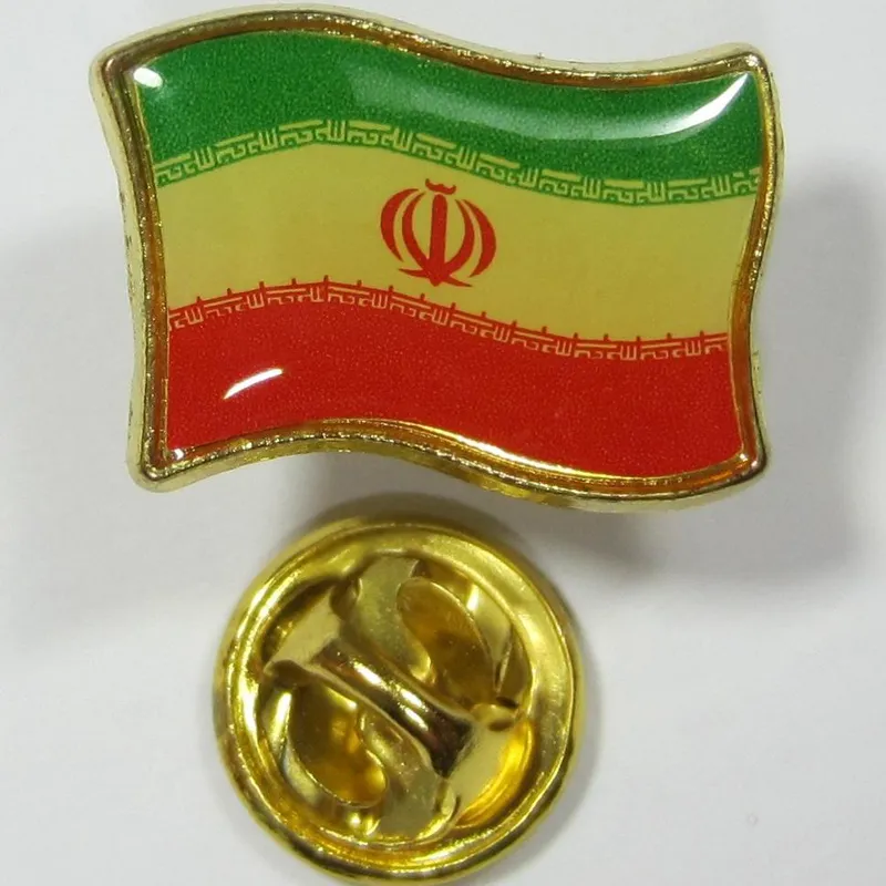 10 عدد بج سینه پرچم ایران (با روکش آب طلا)