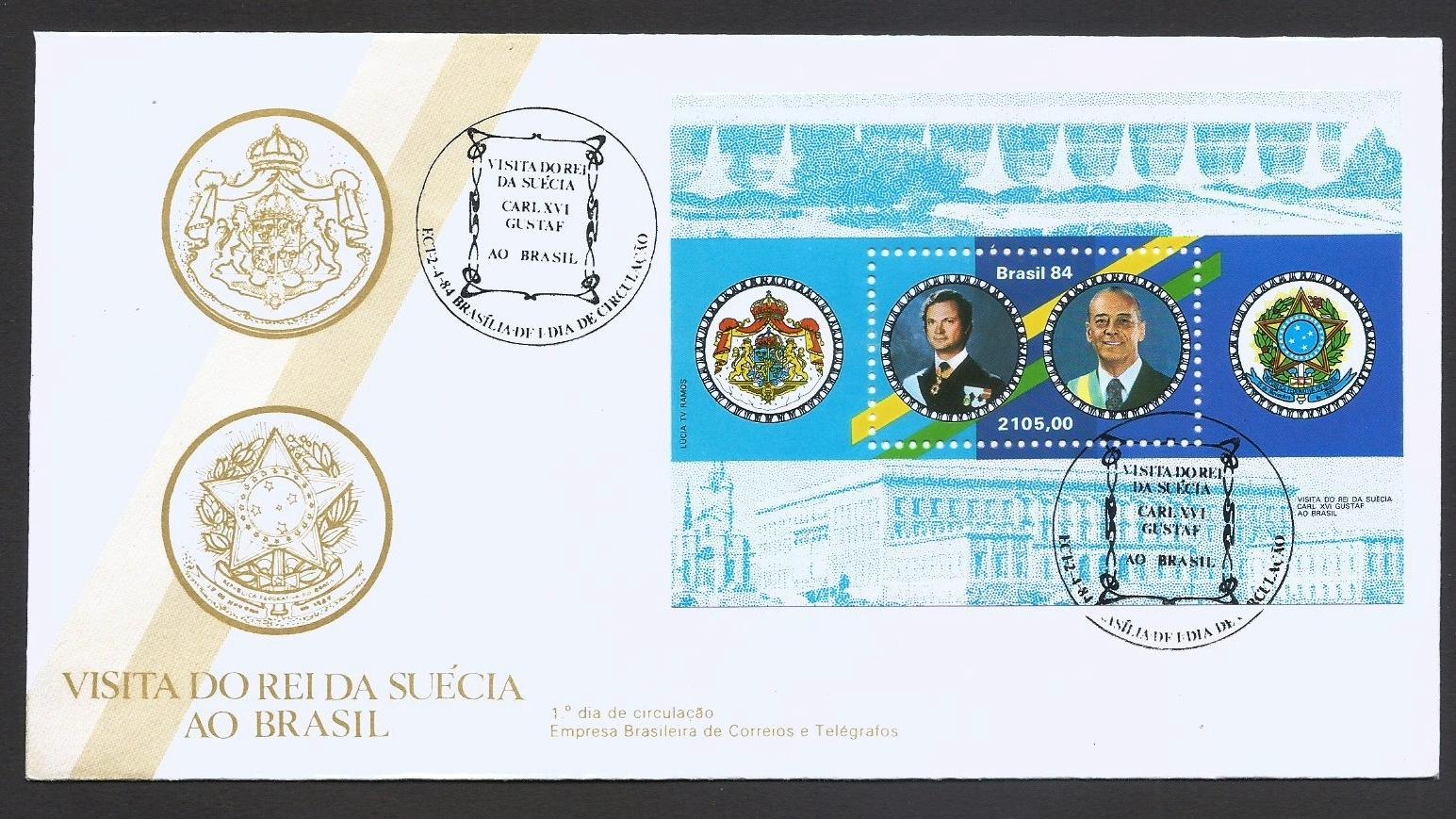 پاکت مهر روز یادبود سفر پادشاه سوئد به برزیل