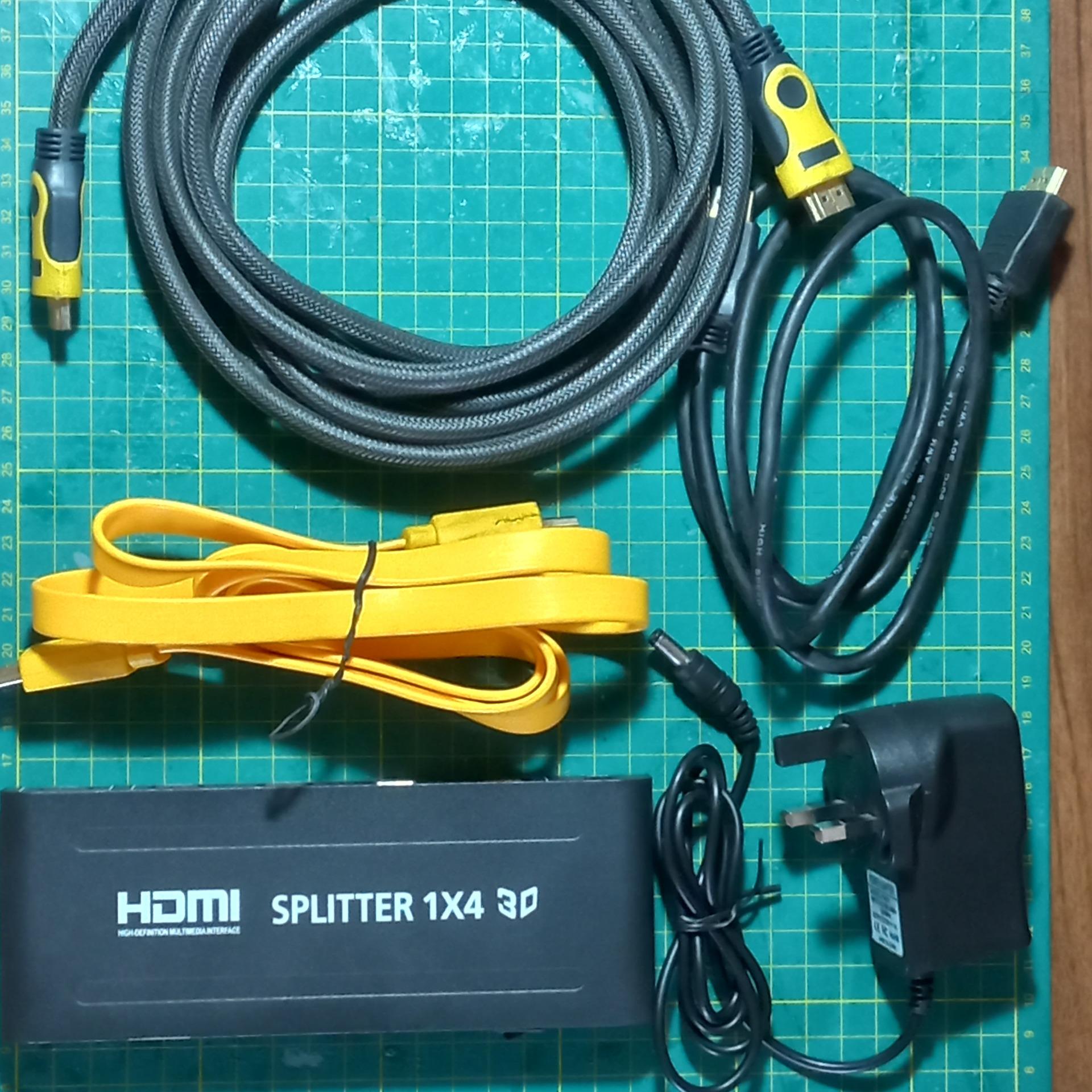 اسپلیتر1×4 HDMI با 3 عدد کابل