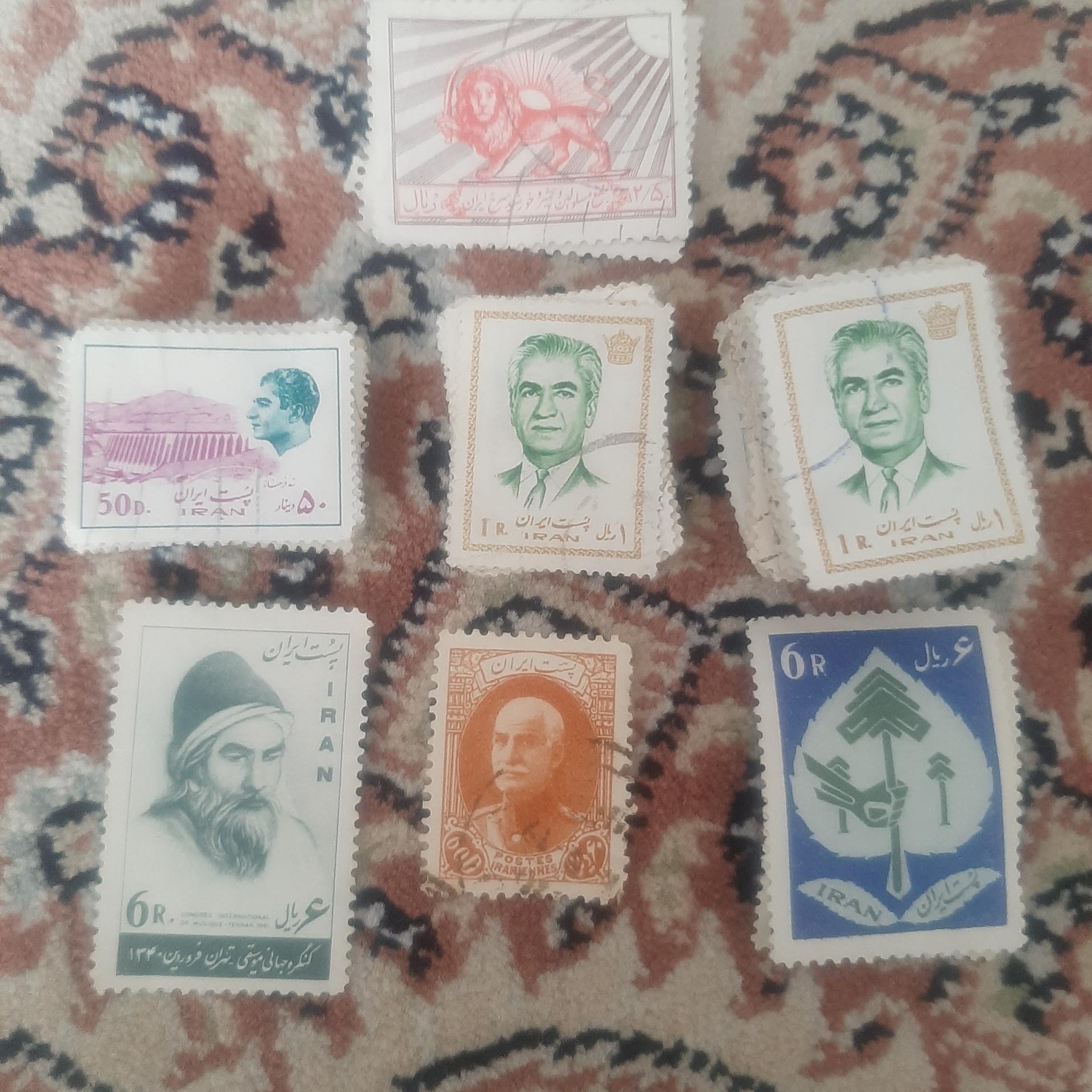 تمبر پهلوی استفاده شده