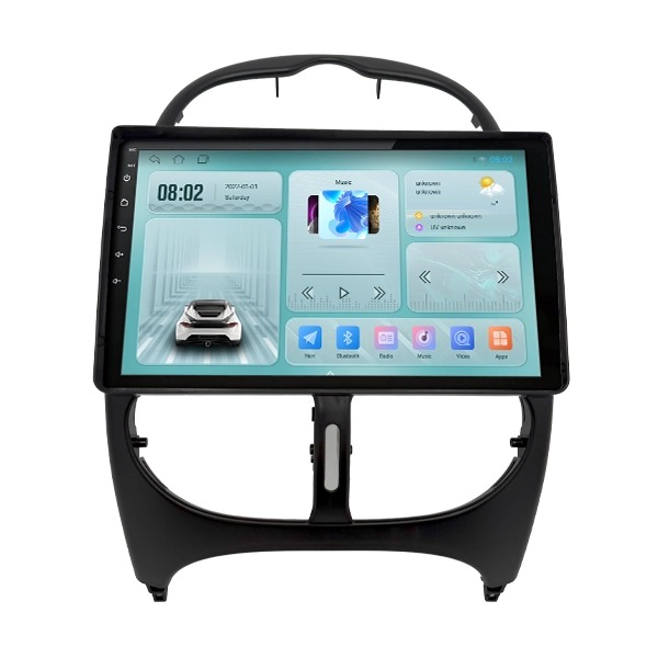 مانیتور پژو 206 مدل TS7 همراه با قاب فابریک