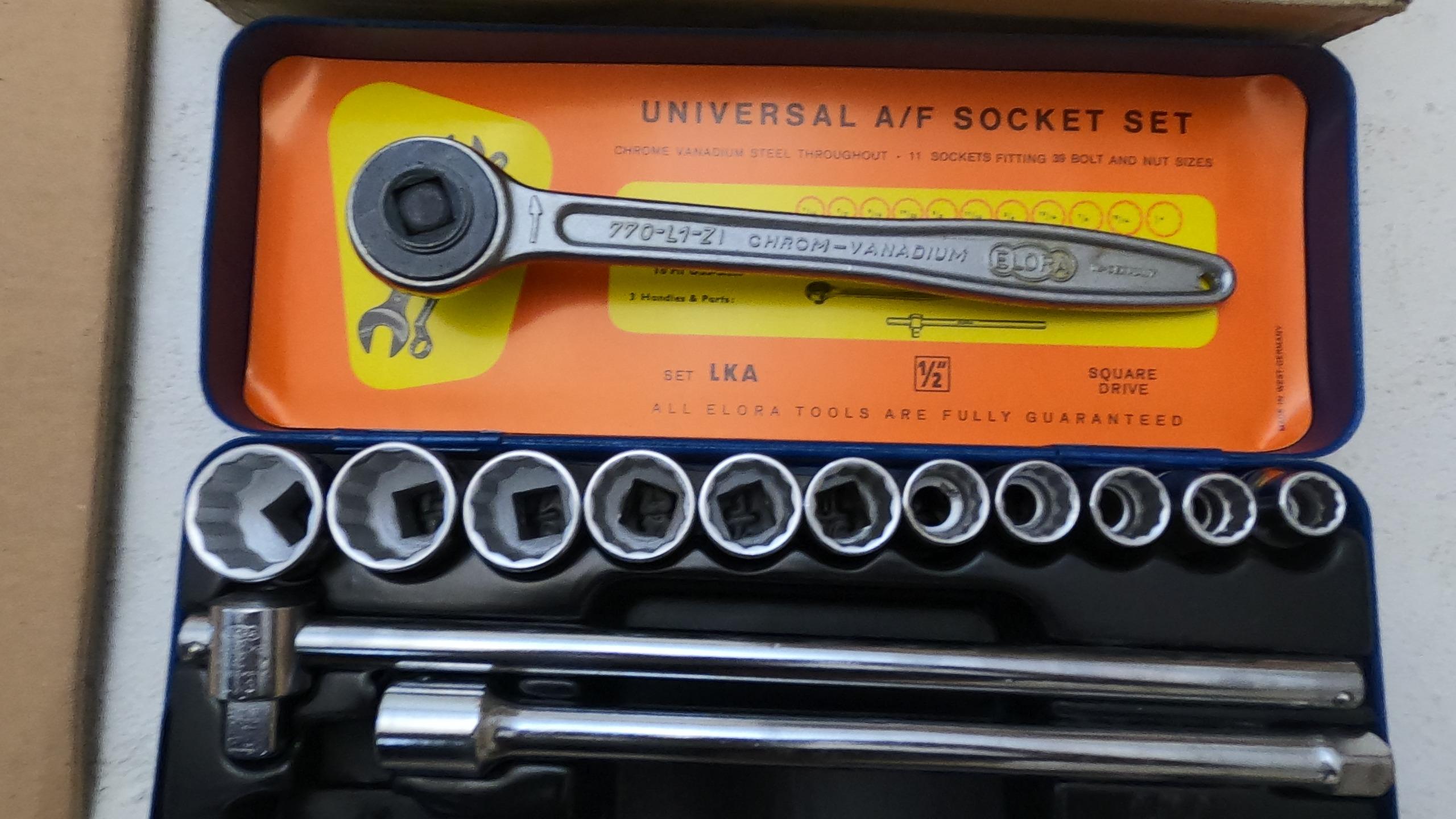 ست آچار بکس الورا اصلی قدیمی اینچی