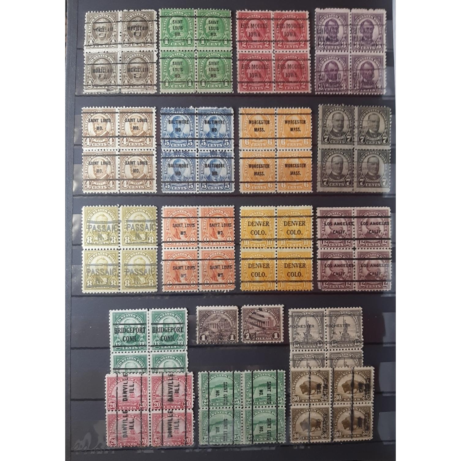 سری بلوک تمبر های سورشارژ پری کنسل آمریکا