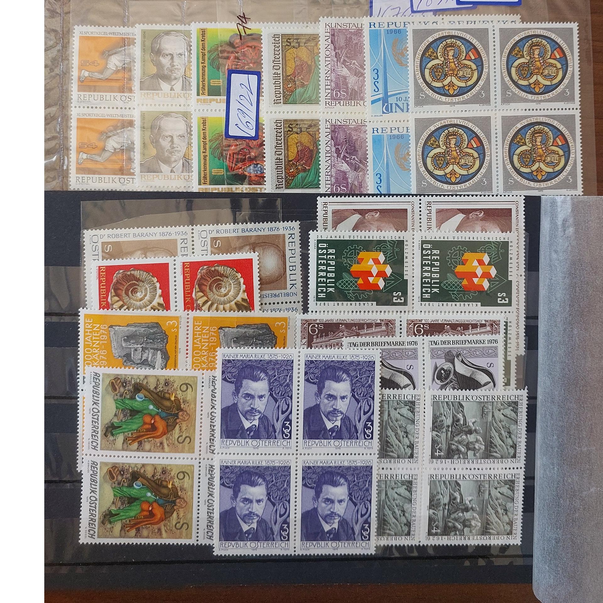 سری کامل تمبر اتریش سال 1976