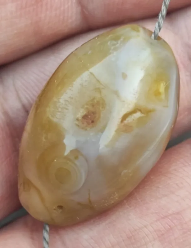 مهره عقیق  جزع چشمی قدیمی