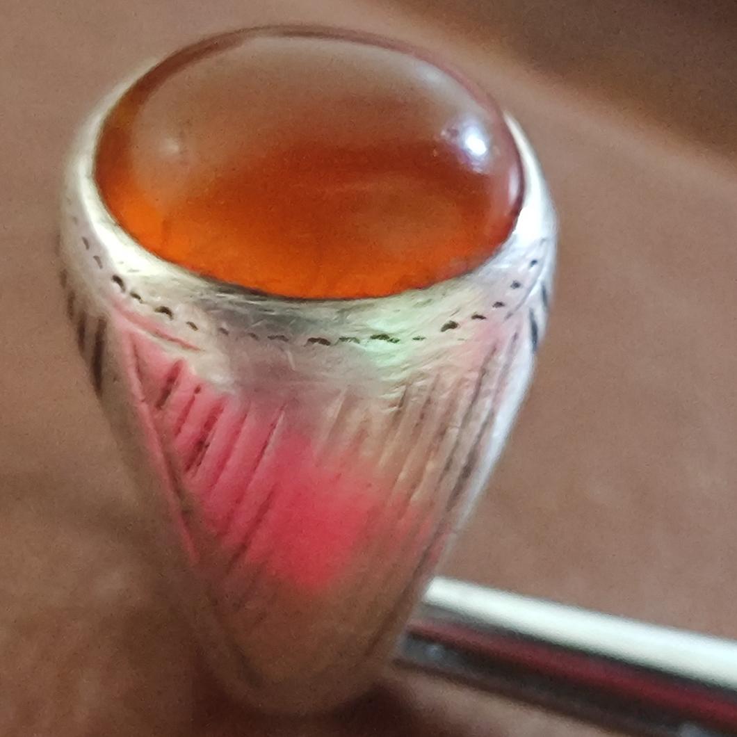 انگشتر عقیق یمن حرز دار پشت بسته