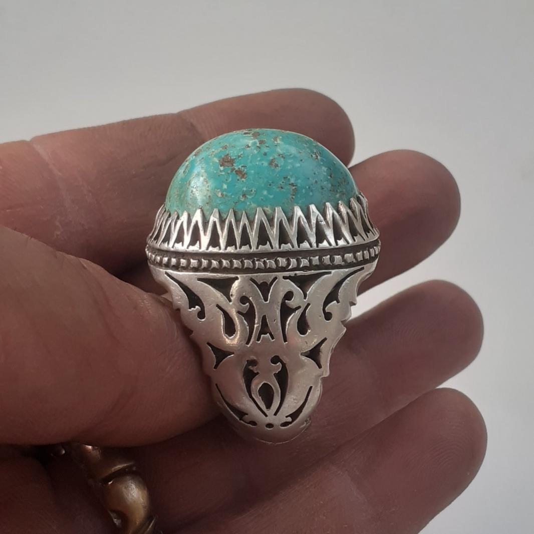 فیروزه غول پیکر دستساز 42 گرمی نقره 925