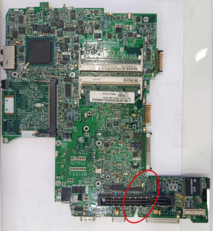 مادربرد لپ تاپ DELL LATITUDE D6 همراه با CPU
