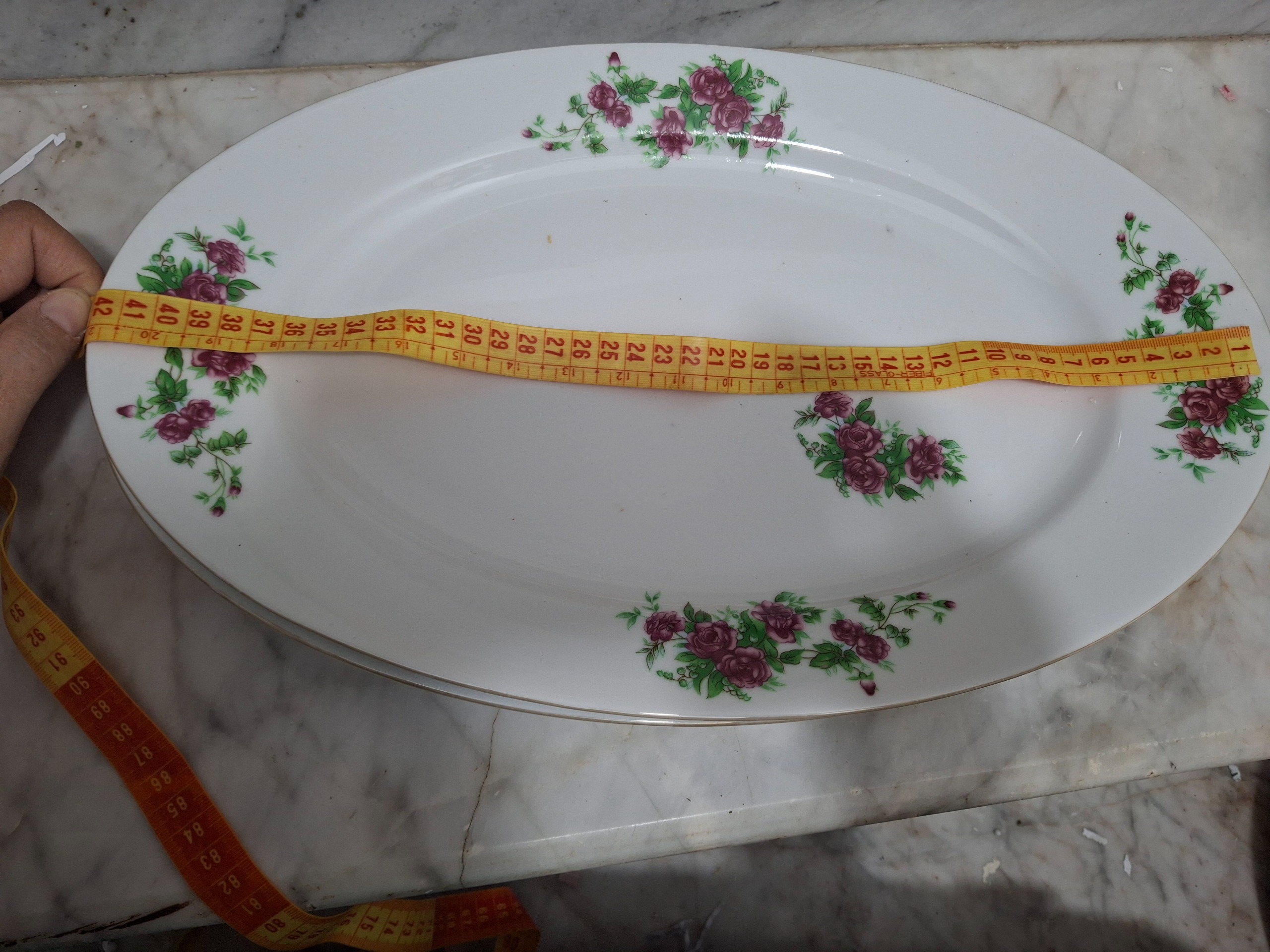 دیس چینی گل سرخی جفتی