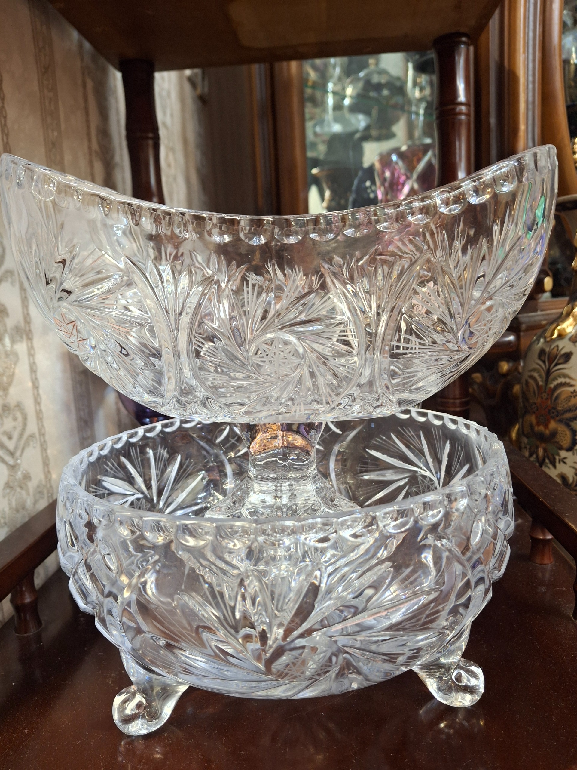 2 عدد شکلات خوری و آجیل خوری کریستال خارجی