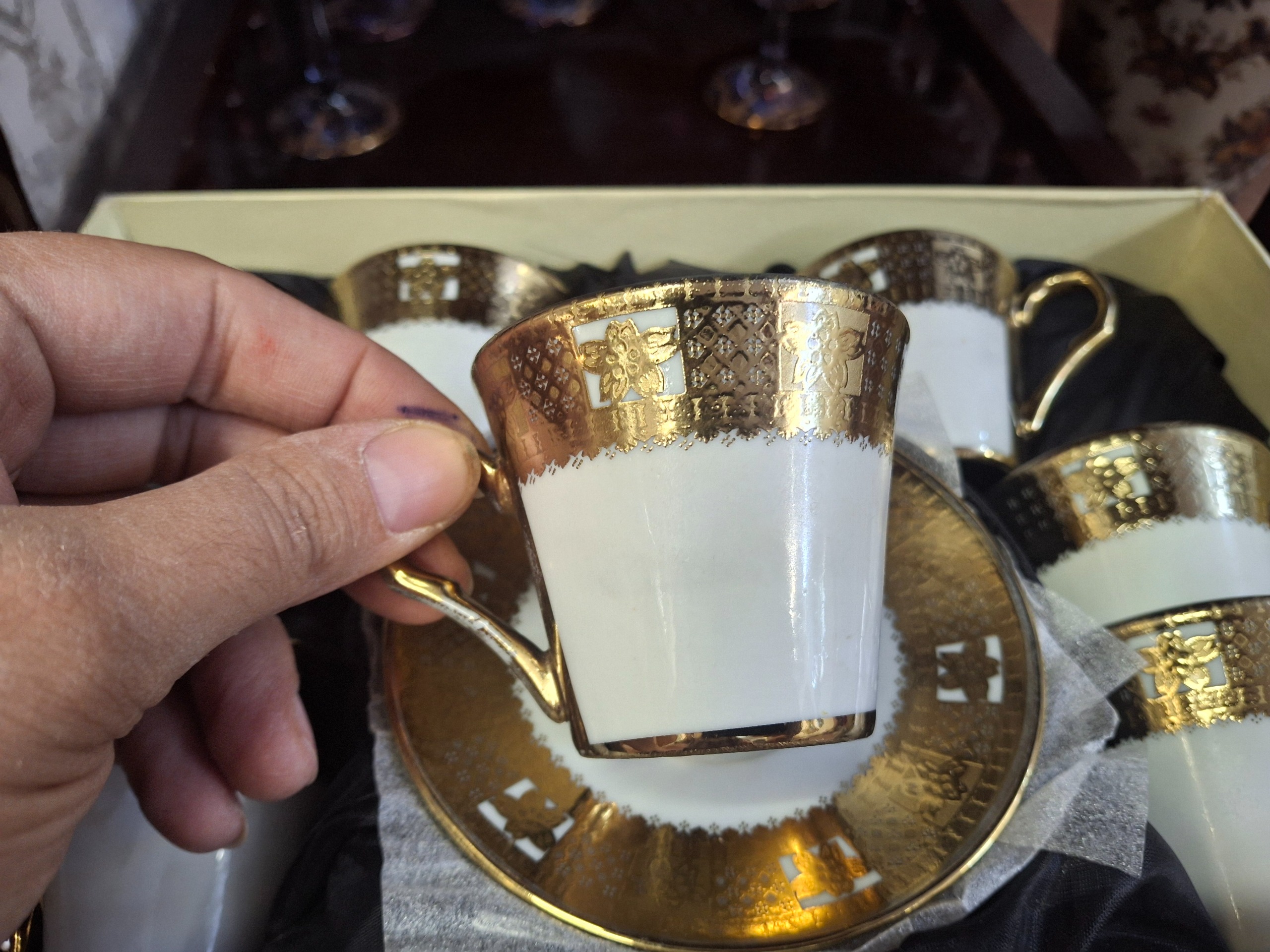 فنجان و نعلبکی چینی قهوه خوری 12 پارچه 6 نفره