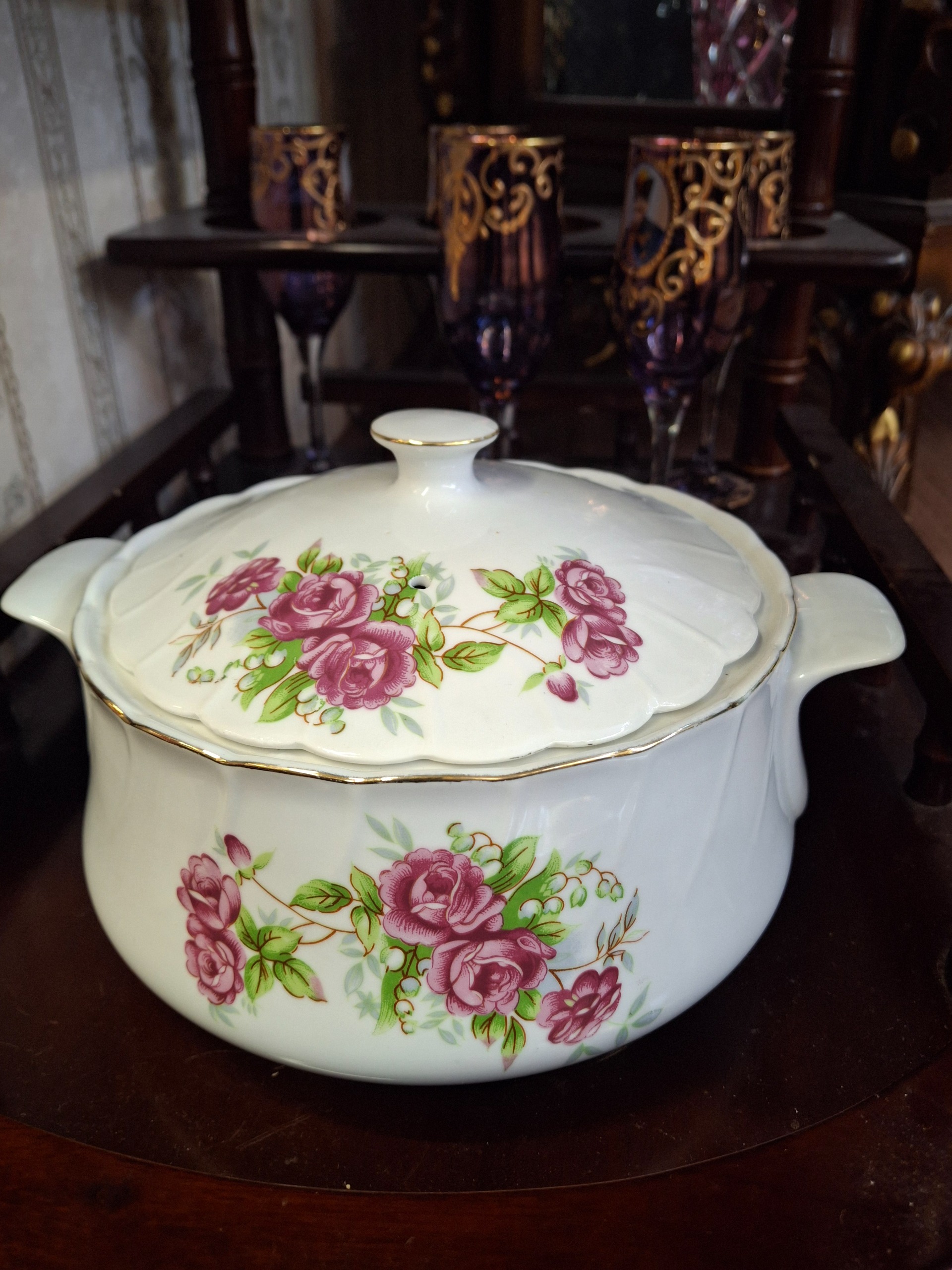 سوپ خوری چینی گل سرخی