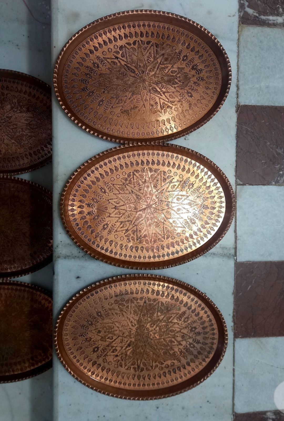 سینی مسی ضخیم 33 سانتی 550 گرمی با ارسال رایگان