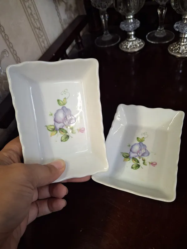 2 عدد کره خوری چینی گلدار با ارسال رایگان