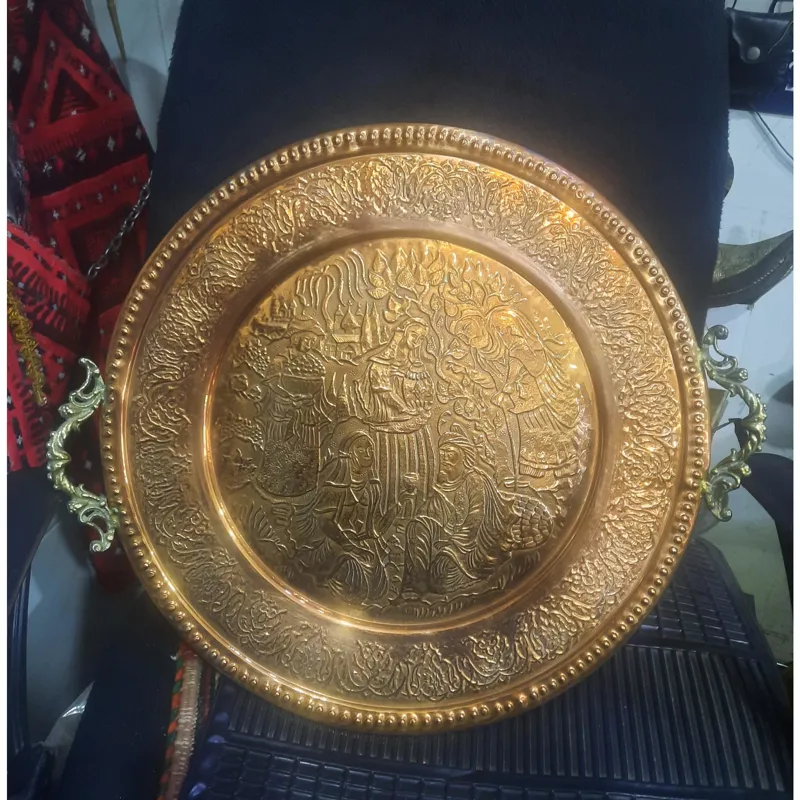 سینی مسی پهلوی توضیحات و ابعاد در پایین صفحه