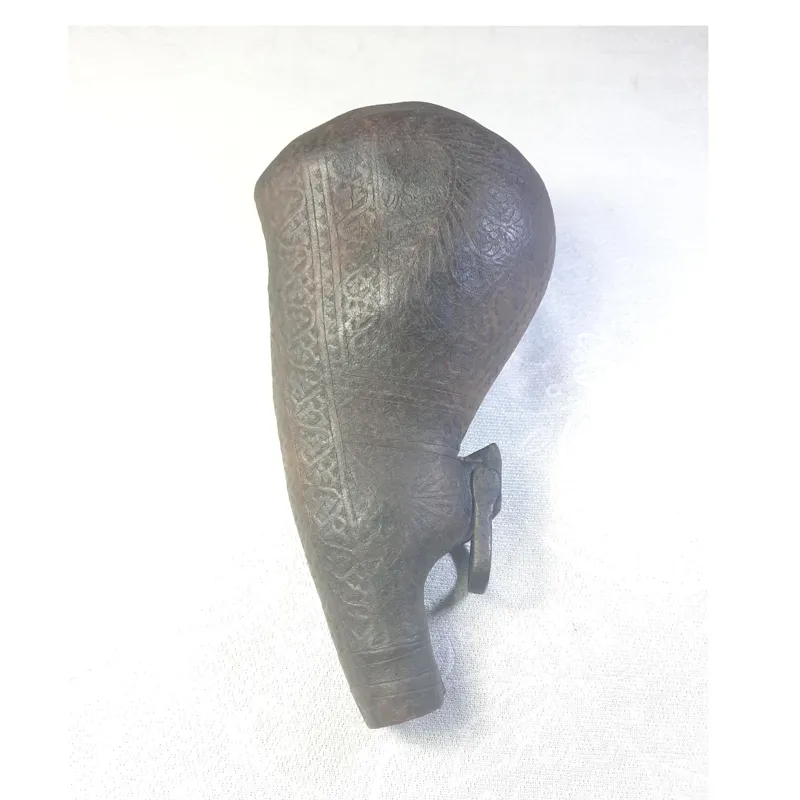 باروت دان چرمی قاجاری نقشدار قدیمی