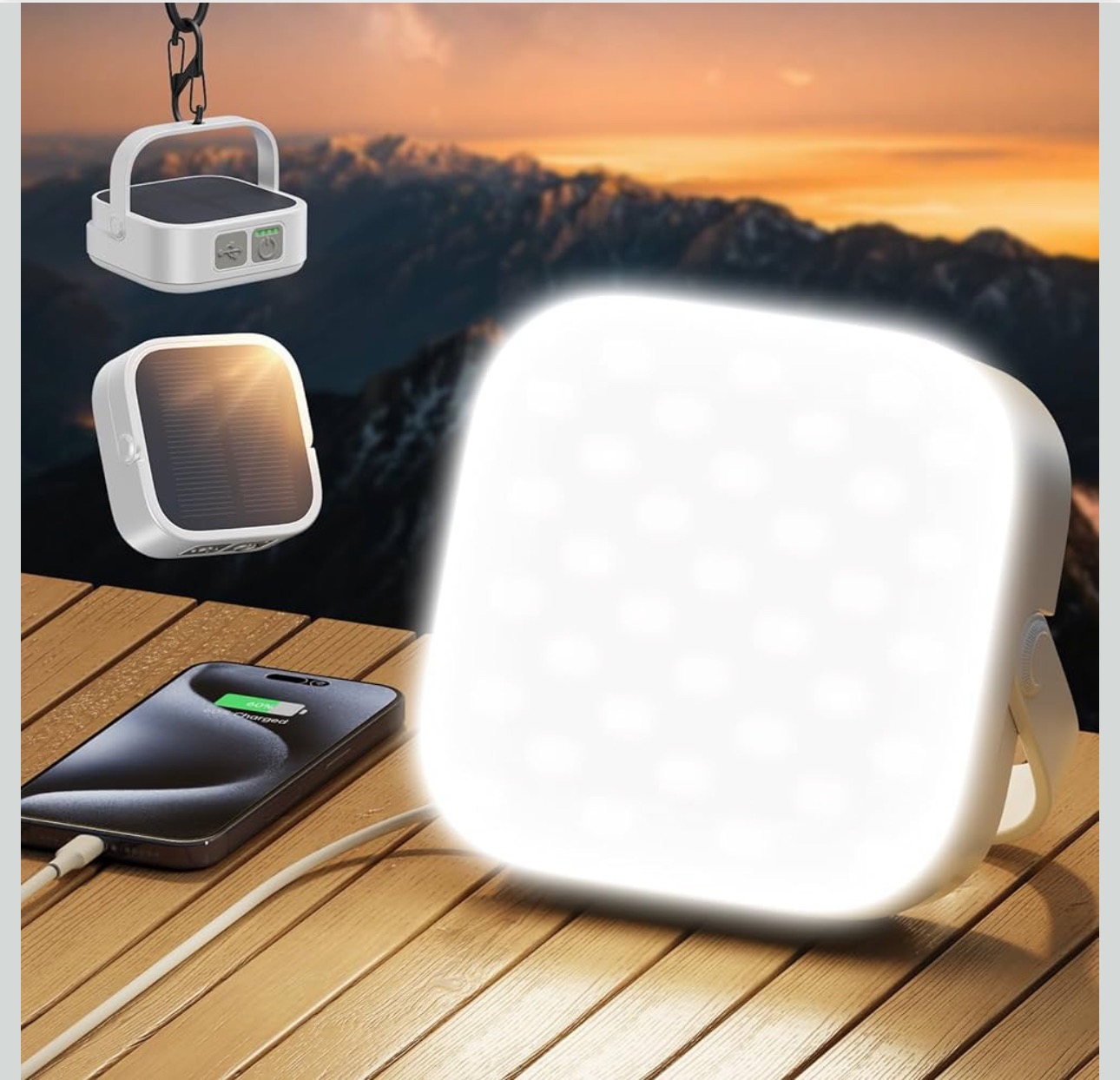 چراغ کمپینگ پنل خورشیدی و پاور بانک