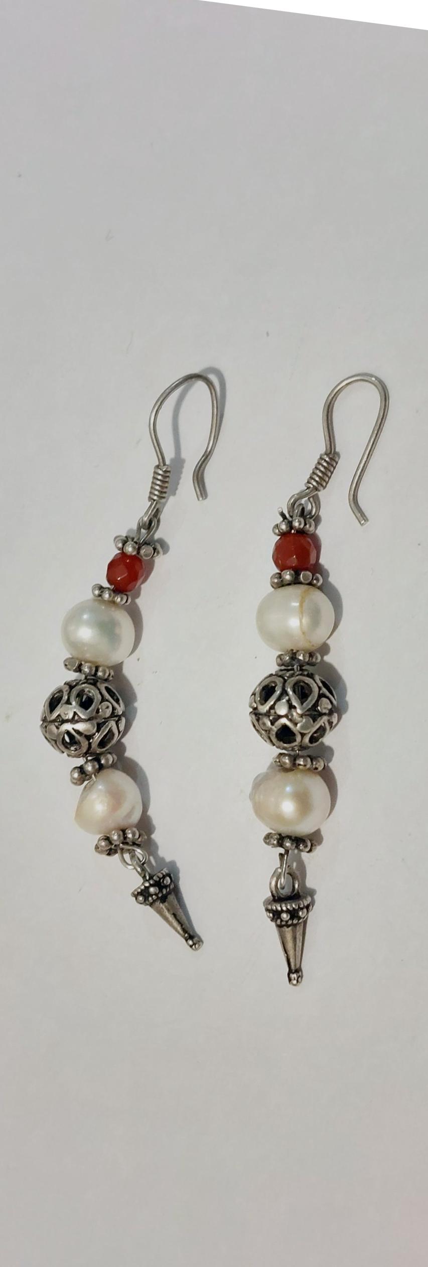 گوشواره نقره قدیمی مروارید