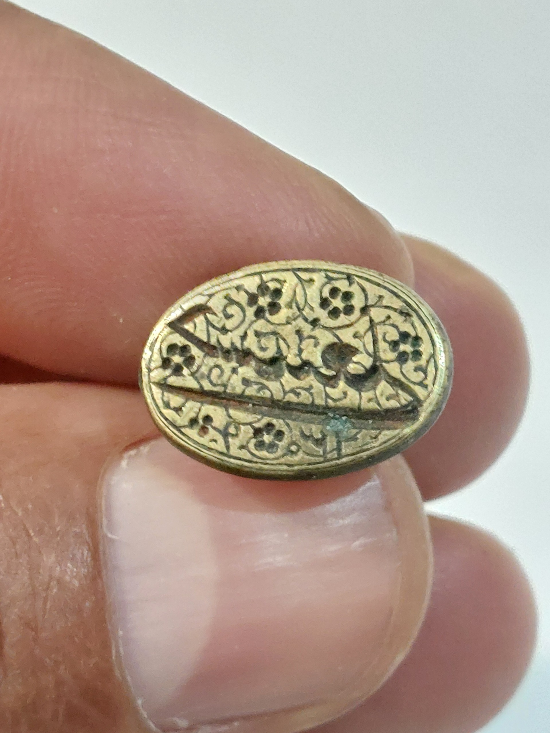 مهر برنجی حسینعلی تاریخ دار خوش خط