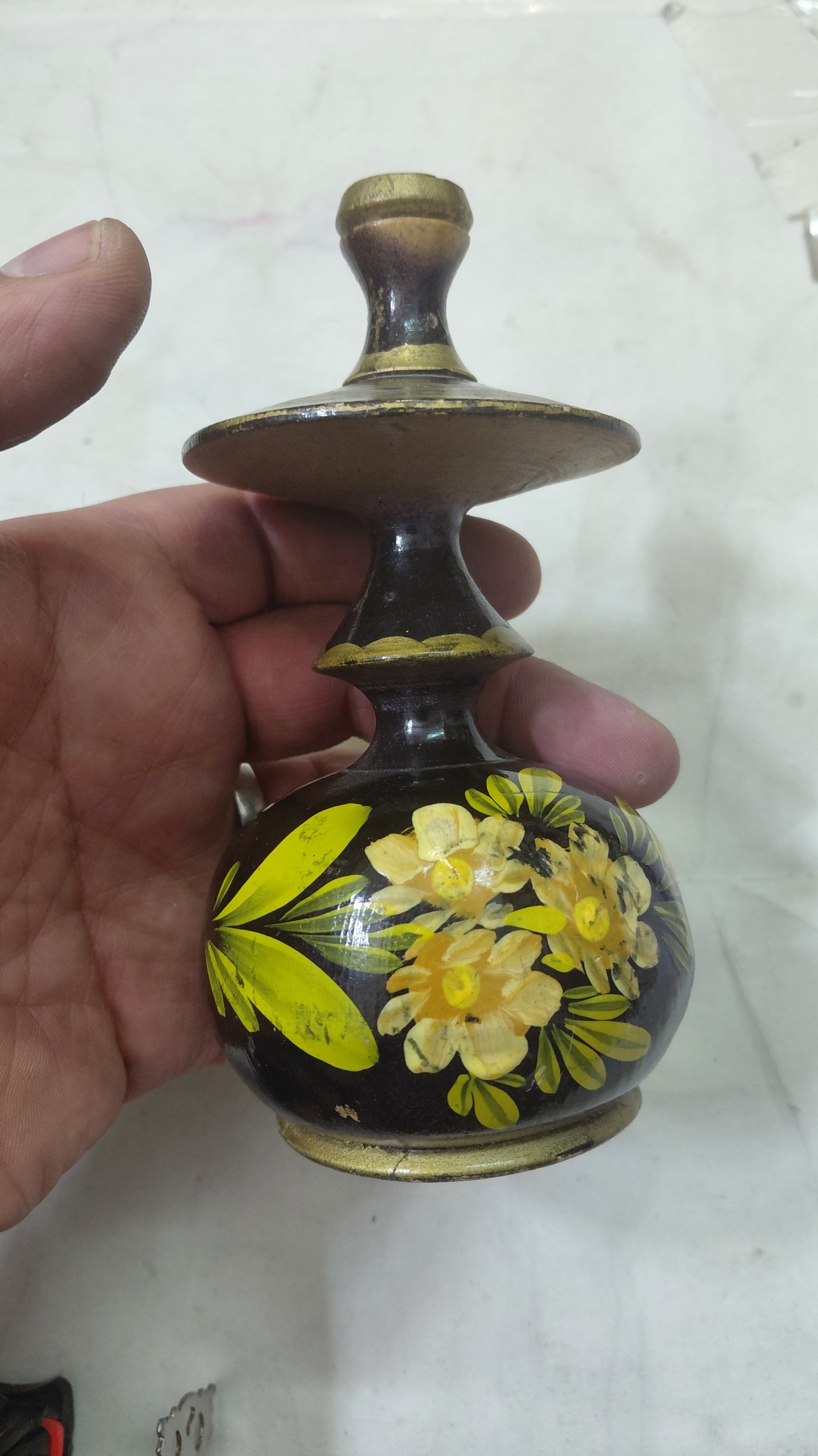 گلدان چوبی رومیزی