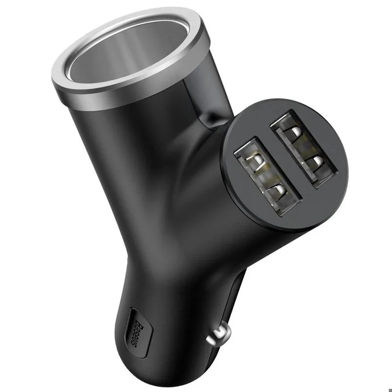 شارژر فندکی 2 پورت بیسوس مدل CCALL-YX01
