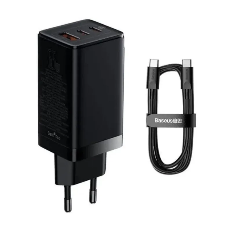 شارژر دیواری بیسوس مدل  GAN5 PRO 65W   کابل USB-C