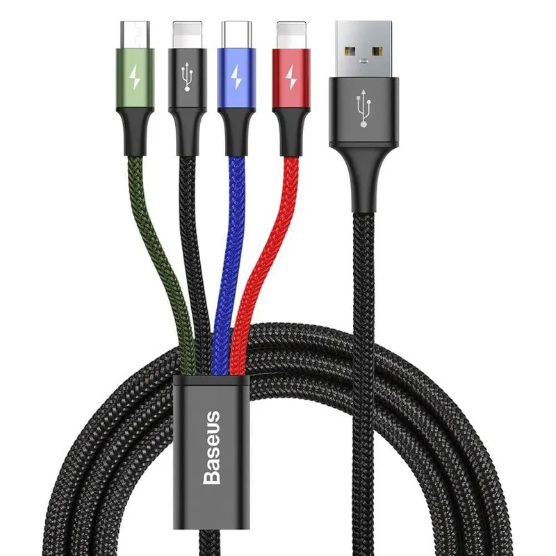 کابل شارژ چهار سر بیسوس مدل Rapid 4 in 1