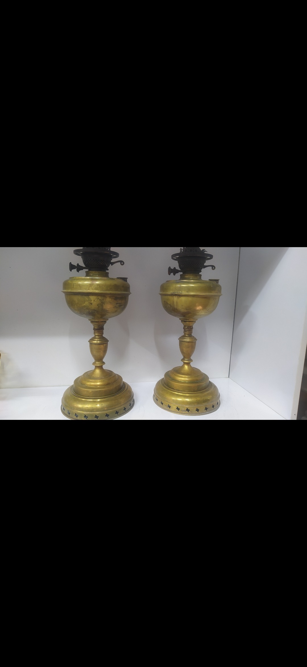 جفت چراغ دوفتیله برنجی