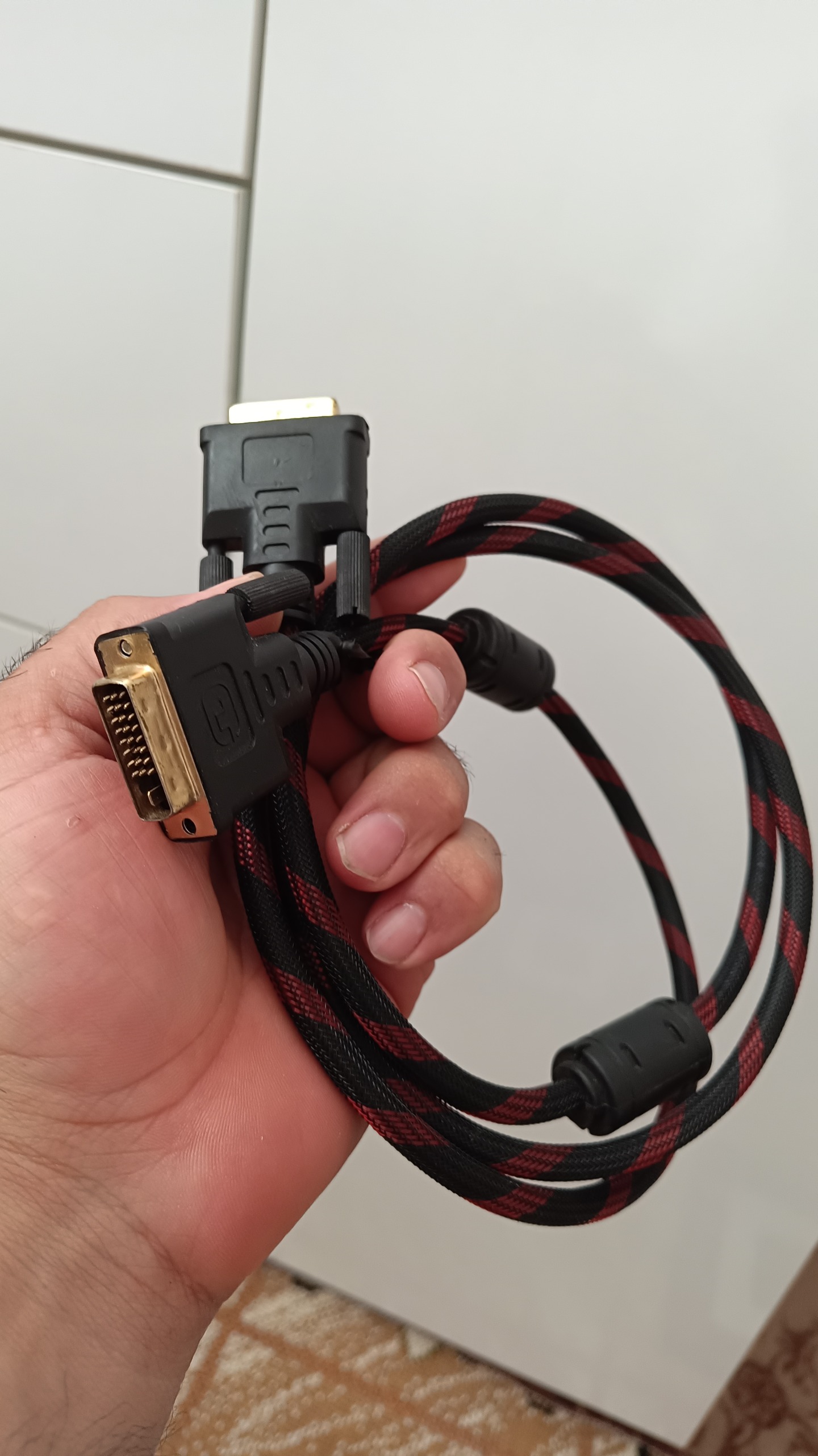 کابل DVI کامپیوتر الیافی نخی روکش دار