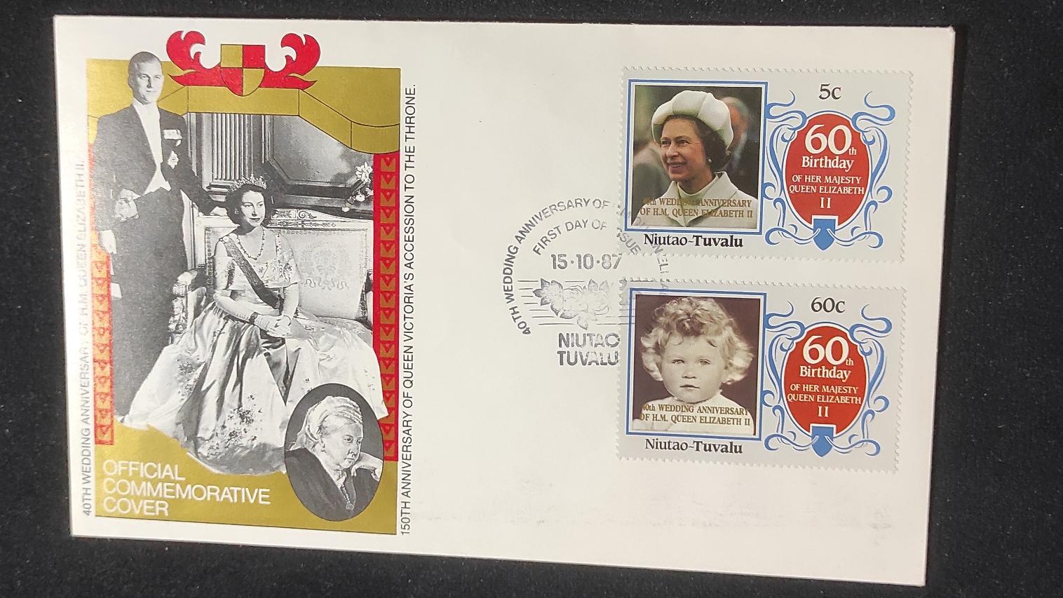 مهر روز 40 سالگرد ازدواج ملکه چاپ توالو