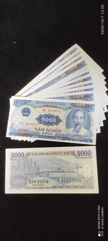 10 برگ 5000 دانگ ویتنام