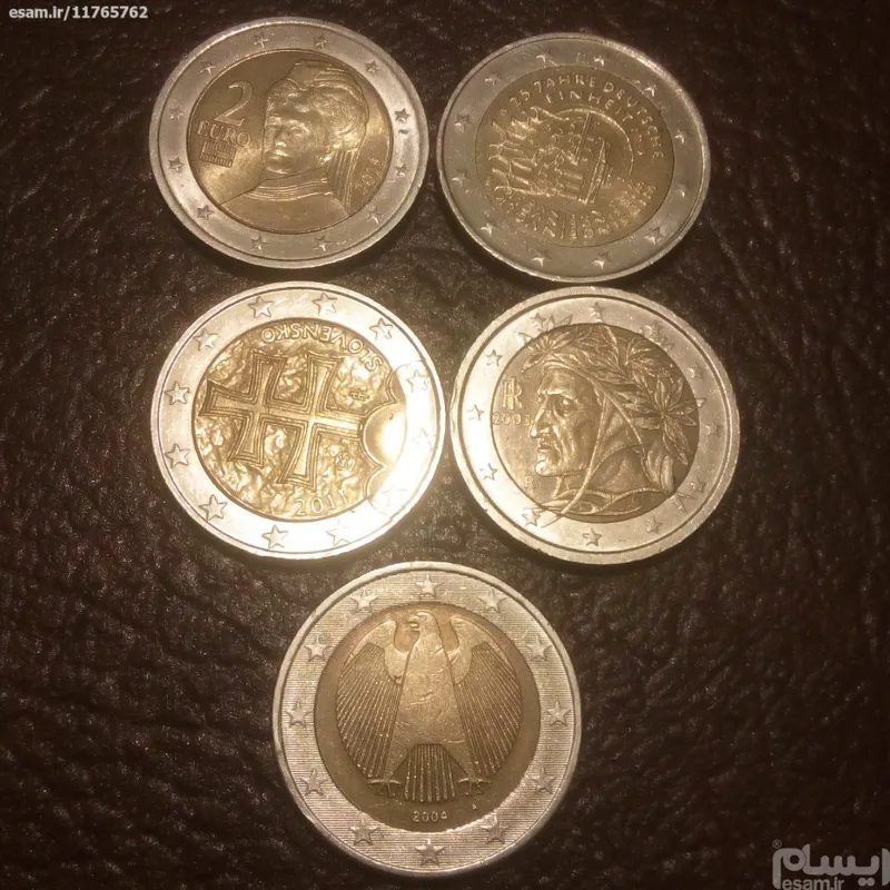 5 سکه دو یورویی کیفیت خوب بدون تکرار 