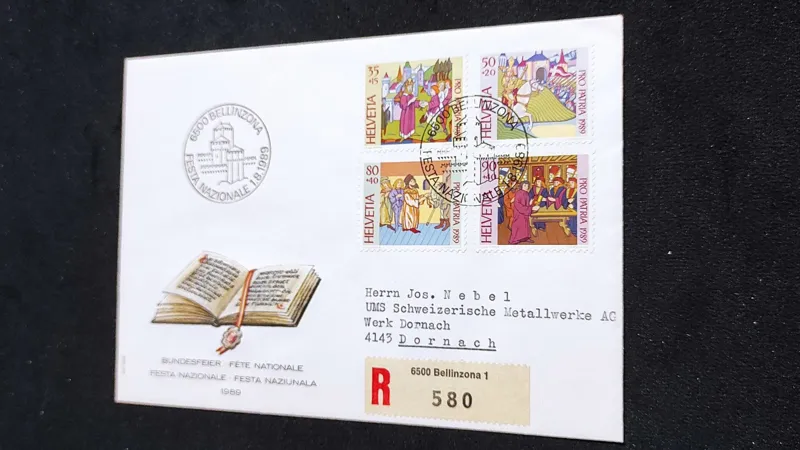 پاکت مهر روز بسیار ارزشمند سوئیس داستان ملی