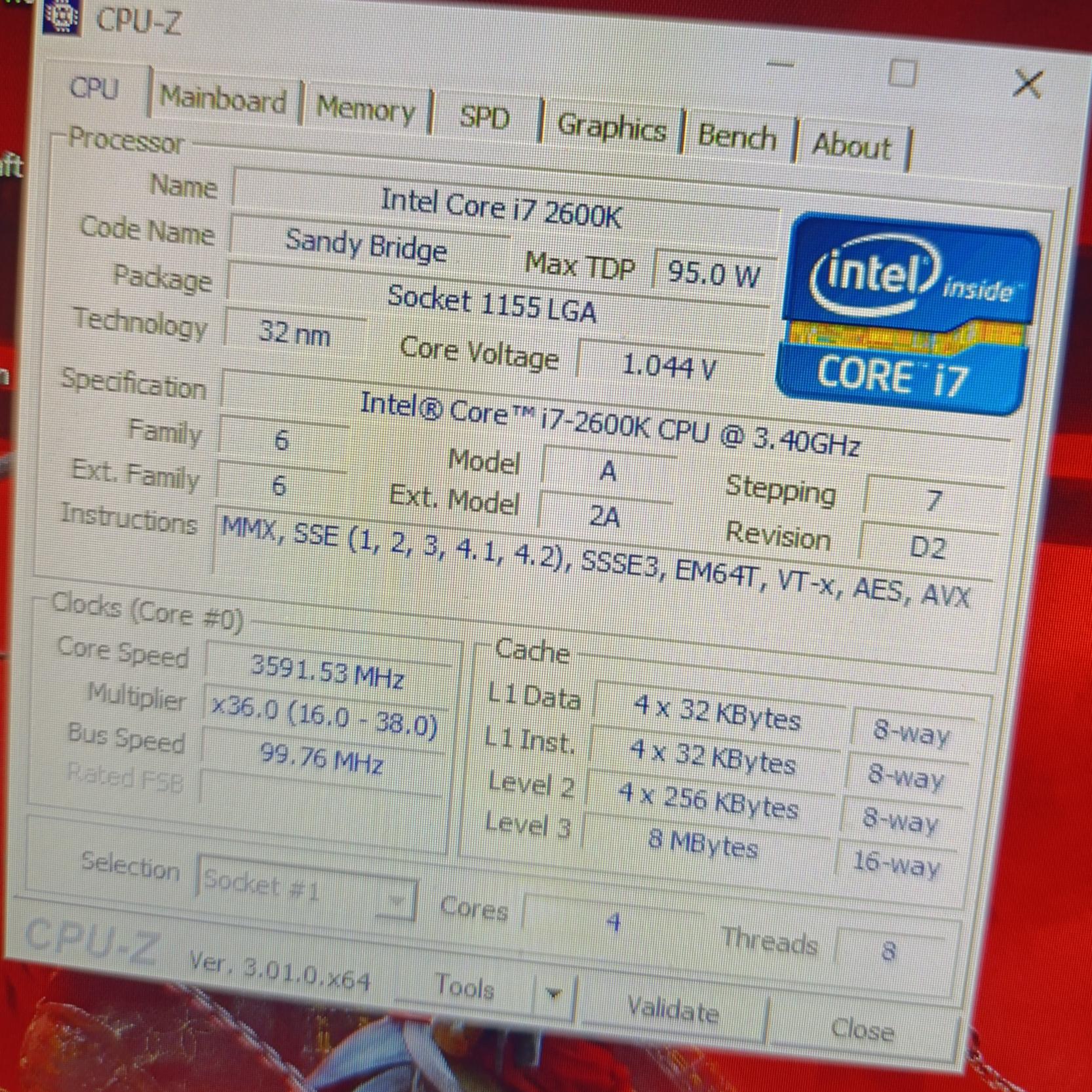 I7 2600k پردازنده