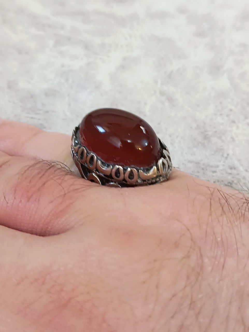 انگشتر عقیق جیگری مردانه
